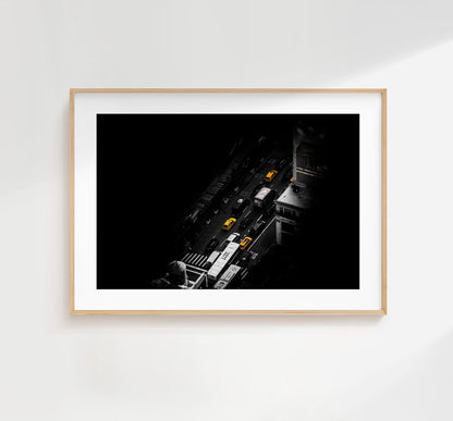 New York Taxi Cab Print - New York Skyline - Manhattan Skyline - New York City Print - Poster - Minimalist - Miniature - Minimal Home Decor