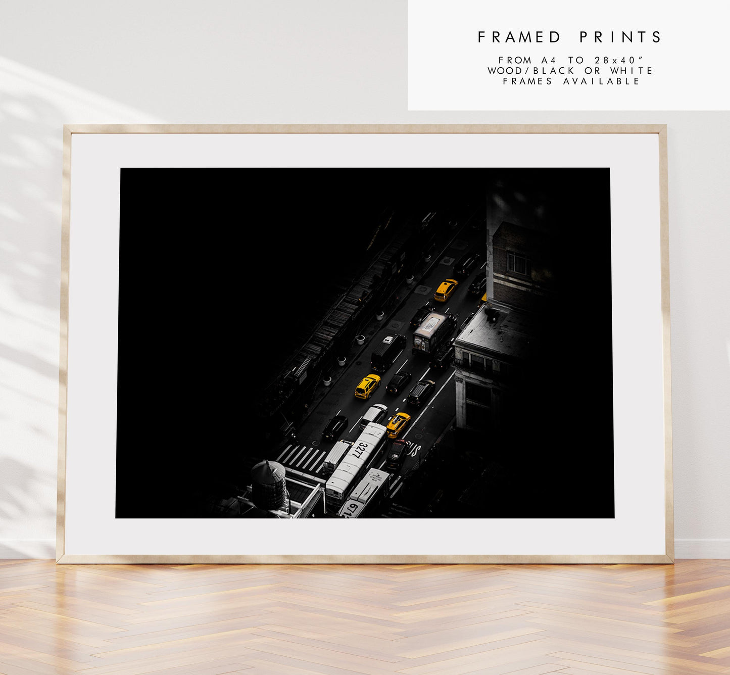 New York Taxi Cab Print - New York Skyline - Manhattan Skyline - New York City Print - Poster - Minimalist - Miniature - Minimal Home Decor