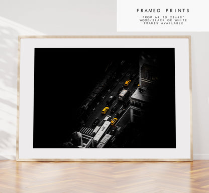 New York Taxi Cab Print - New York Skyline - Manhattan Skyline - New York City Print - Poster - Minimalist - Miniature - Minimal Home Decor