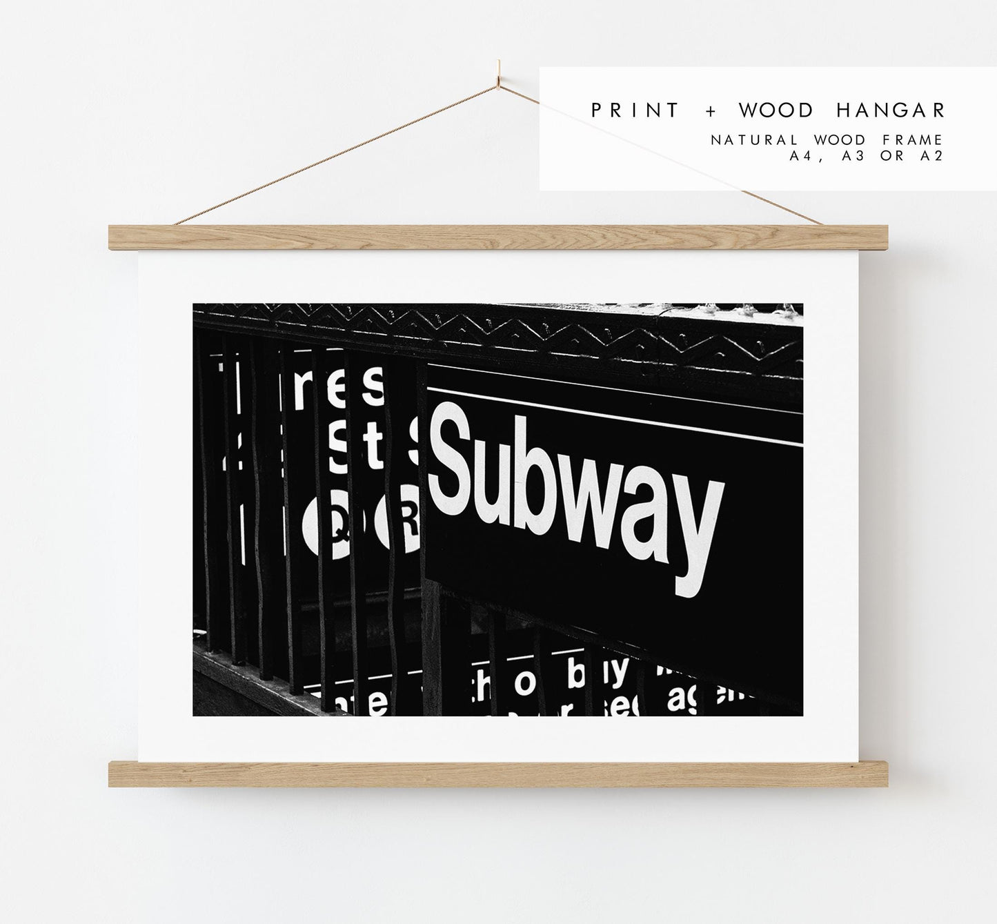 Subway Sign Print - New York Print - Fine Art Photography Print - New York Photography - Black and White - New York Poster  - Metro - Subway