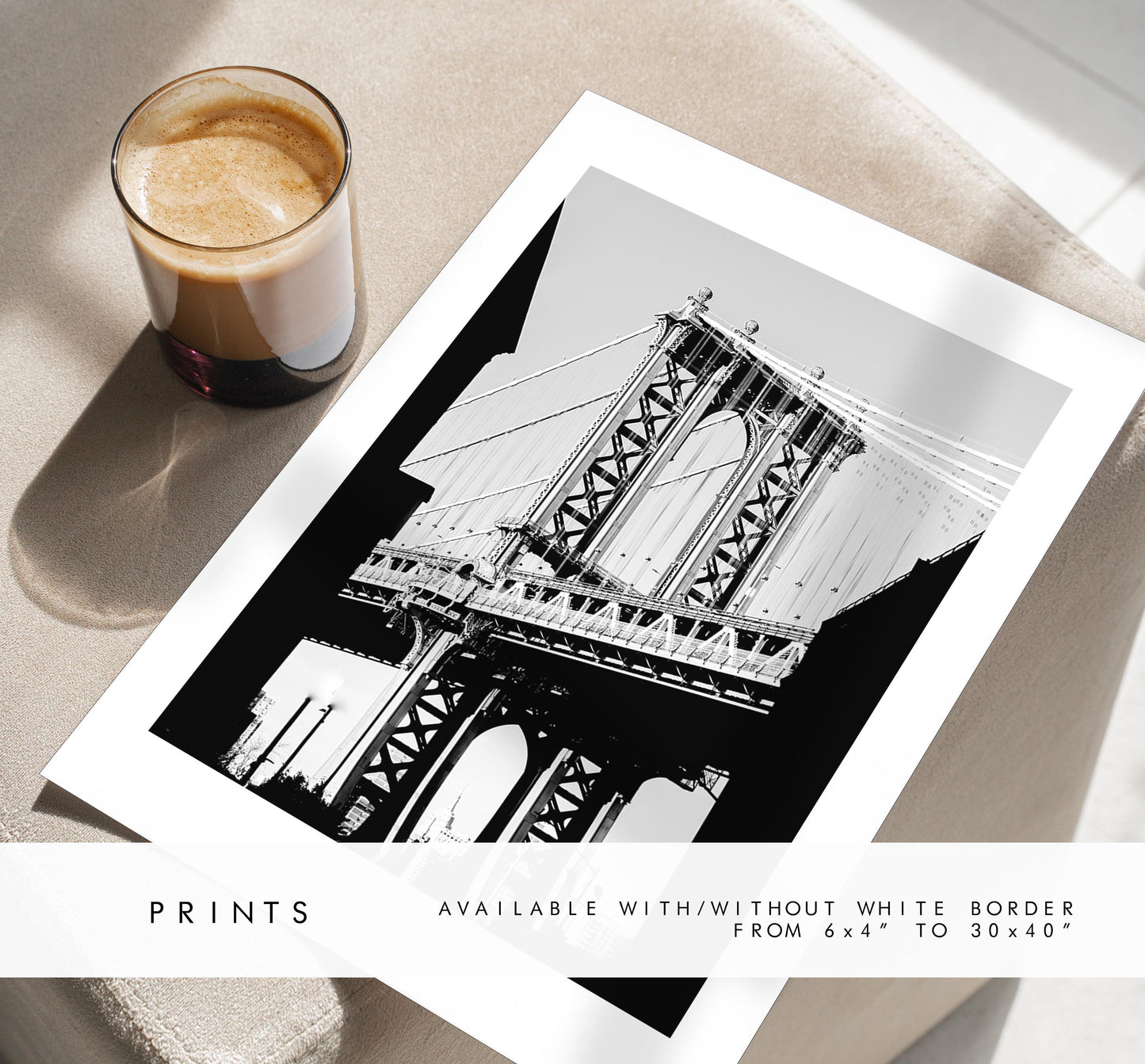 New York City Black and White Print Set - Print Set of Three - Landmarks - Empire State Building - Chrysler Building - Manhattan Bridge