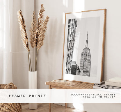 New York City Black and White Print Set - Print Set of Three - Landmarks - Empire State Building - Chrysler Building - Manhattan Bridge