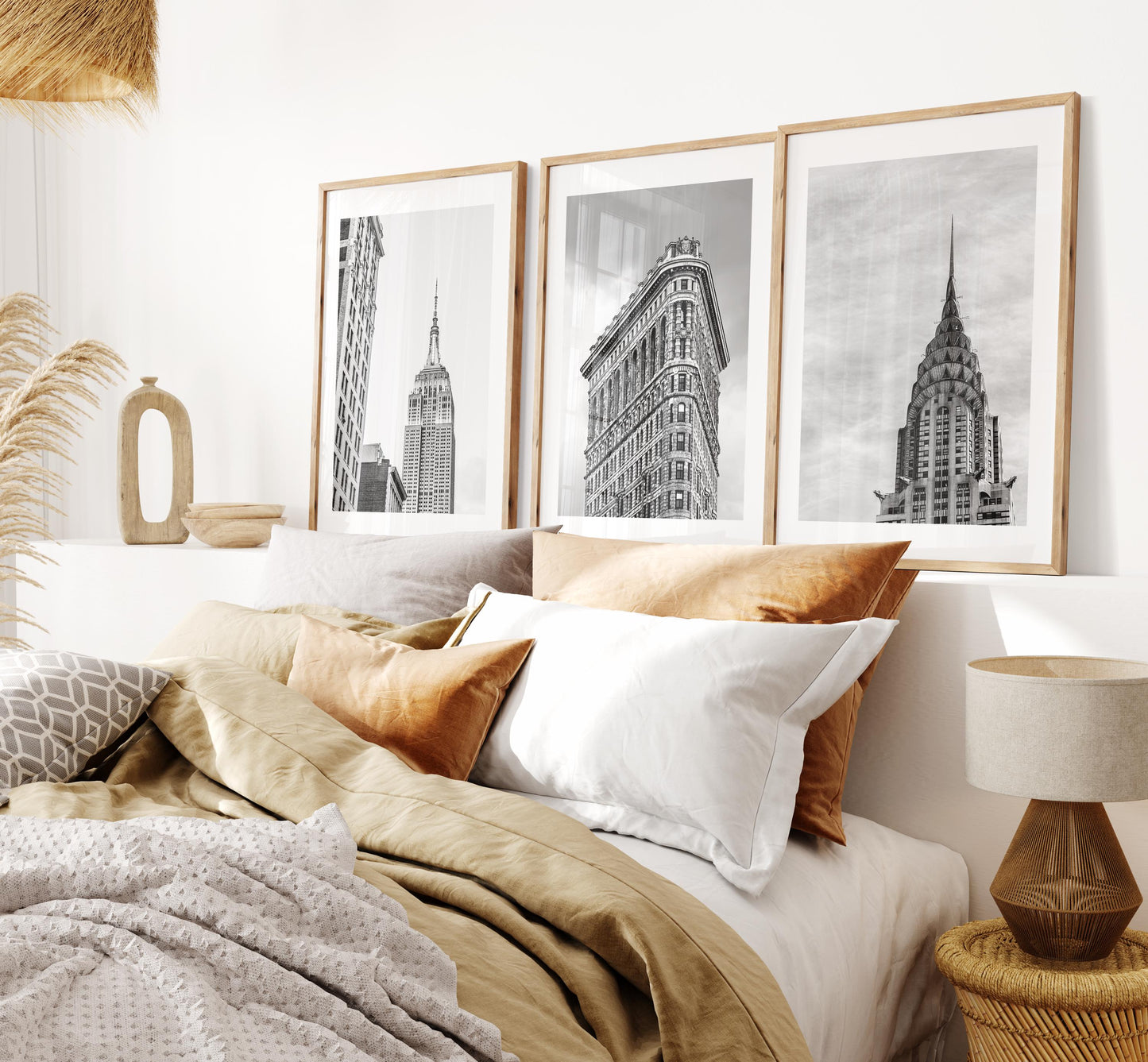 New York Black and White Print Set - Print Set of Three - Landmarks - Empire State Building - Chrysler Building - Flat Iron - NYC - Print