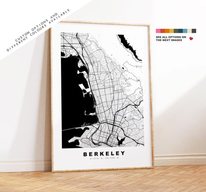 Berkeley Map Print - City Map Poster - Map Art - USA City Maps - Berkeley Print - Berkeley Poster - Minimalist City Map - California