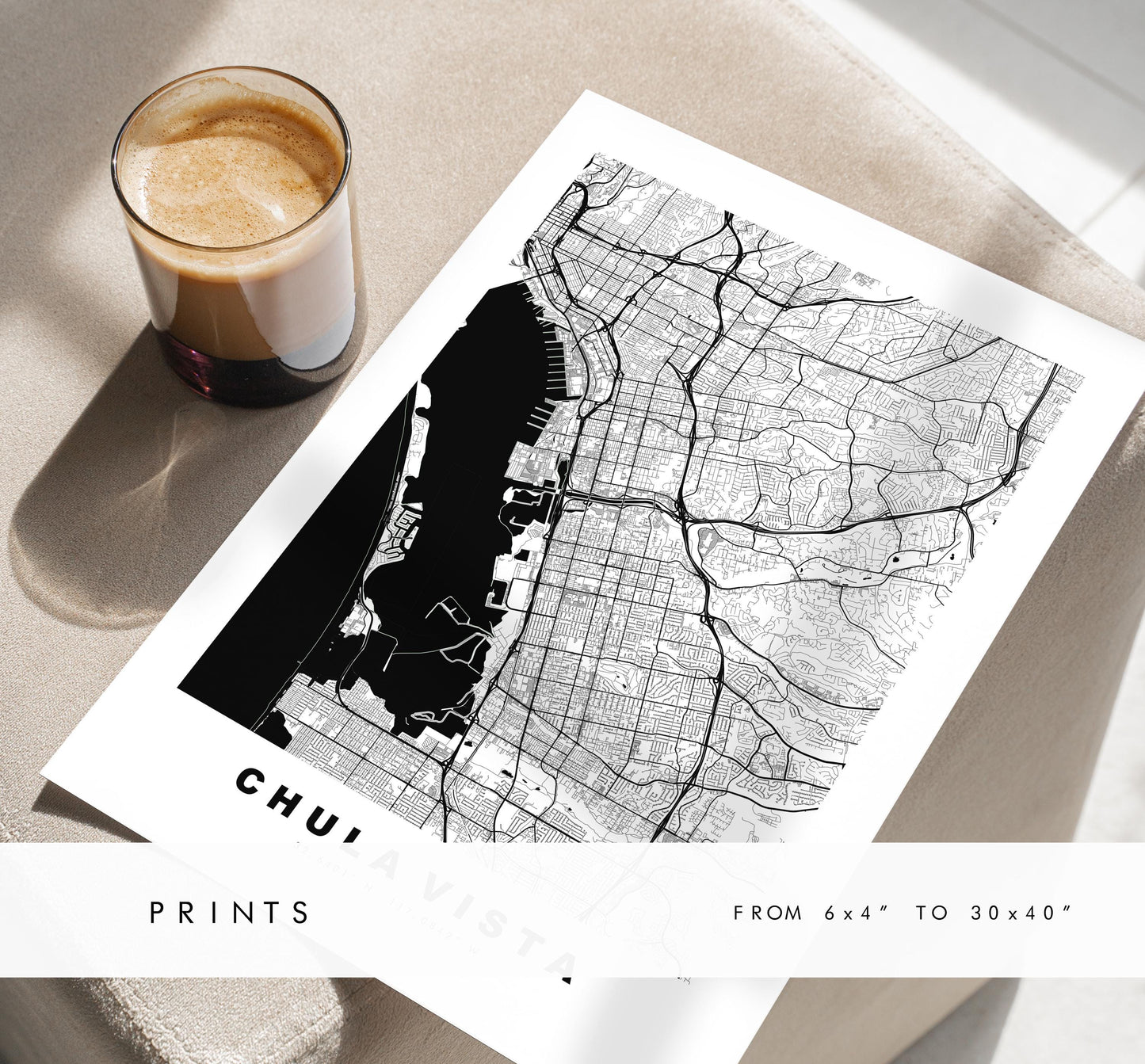 Chula Vista Map Print - City Map Poster - Map Art - USA City Maps - Chula Vista Print - Poster - Minimalist City Map - California