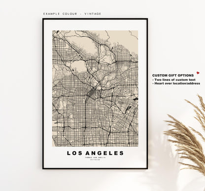 Los Angeles Map Print - City Map Poster - Map Art - USA City Maps - Los Angeles Print - LA Poster - Minimalist City Map - California