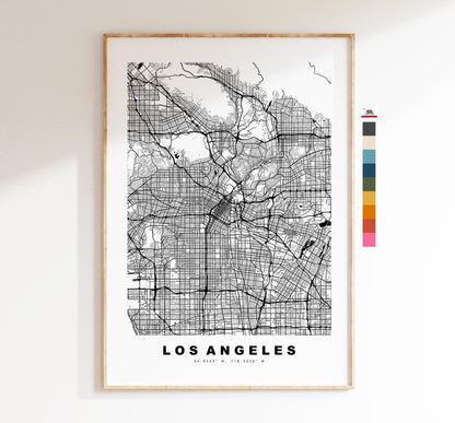 Los Angeles Map Print - City Map Poster - Map Art - USA City Maps - Los Angeles Print - LA Poster - Minimalist City Map - California