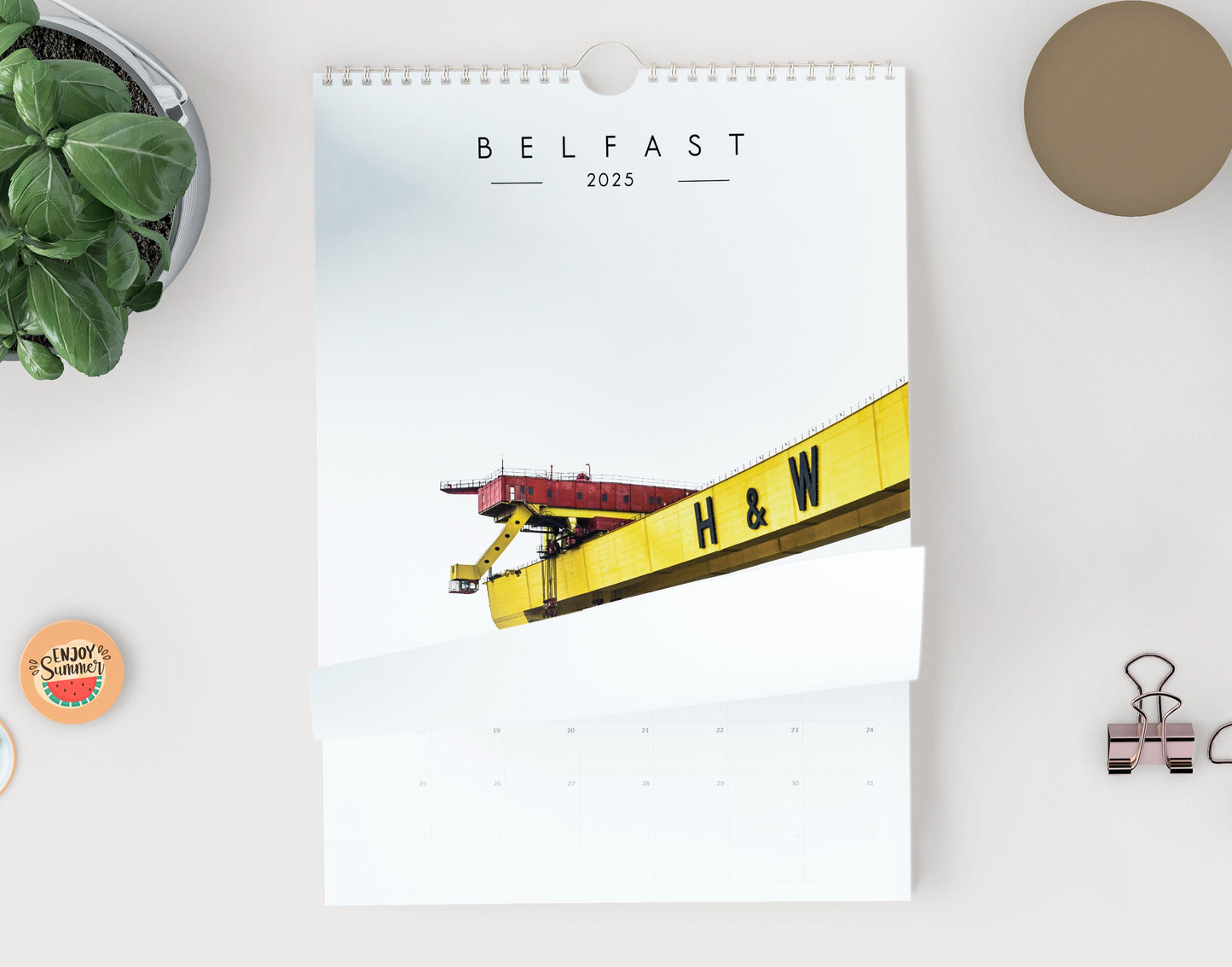 Belfast 2025 Calendar - A3 or A4 Wall Calendar - 2025 Calendar - Gift - New Year - Northern Ireland Calendar - Planner