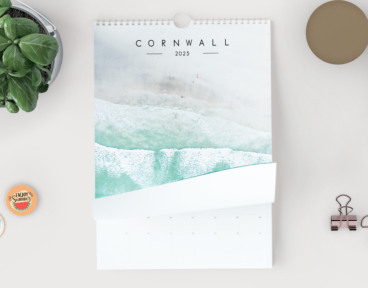 Cornwall 2025 Calendar - A3 or A4 Wall Calendar - Cornwall 2025 Wall Calendar - St Ives - Kynance - Mevagissy - Godrevy - Bude - Surf