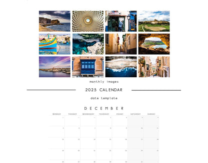 Malta 2025 Calendar - A3 or A4 Wall Calendar - Malta - Gozo - Gift - New Year - Calendar - 2025 Calendar - Photograph Calendar - Malta