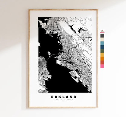 Oakland Map Print - City Map Poster - Map Art - USA City Maps - Oakland Print - Oakland Poster - Minimalist City Map - California