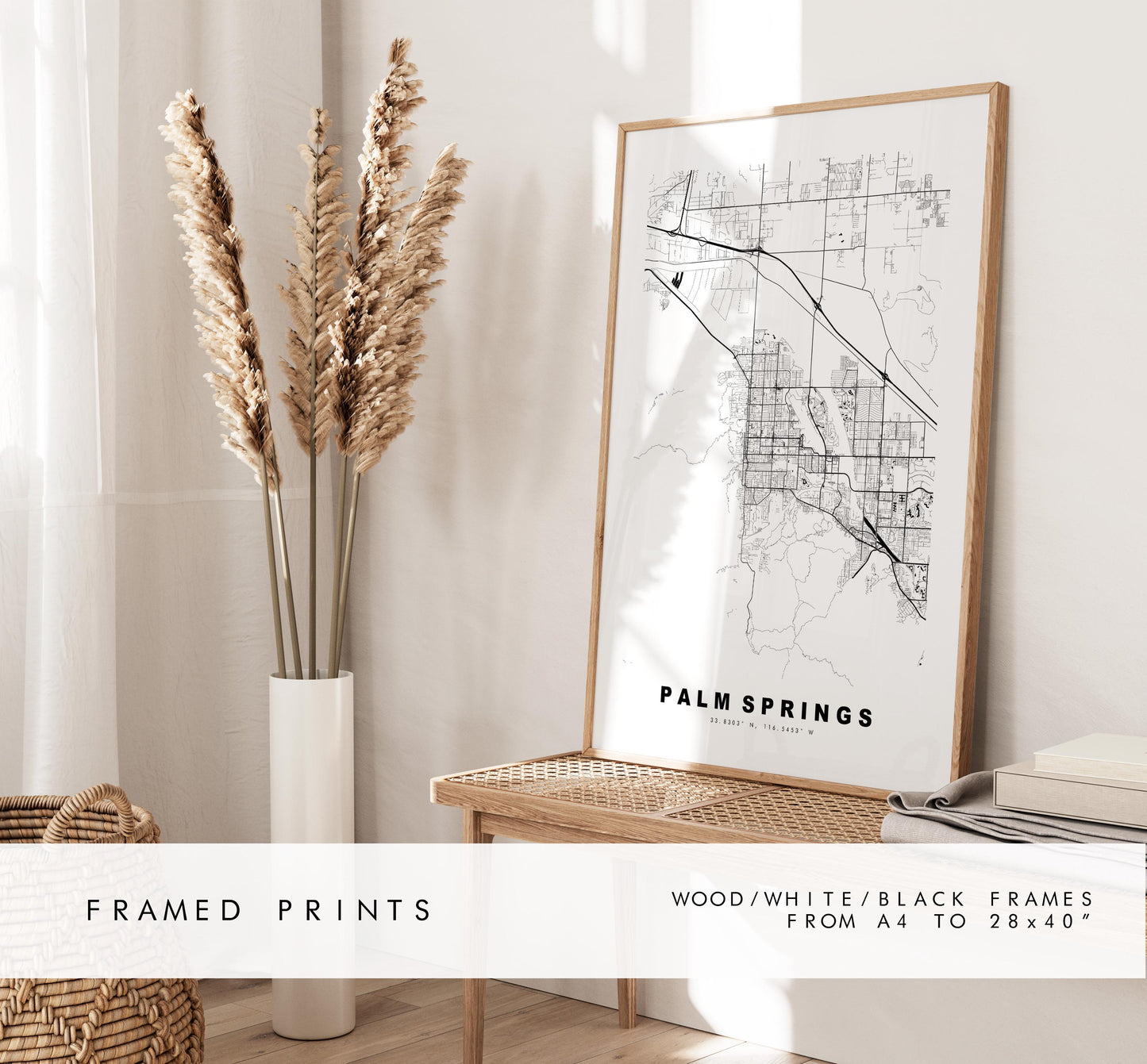 Palm Springs Map Print - City Map Poster - Map Art - USA City Maps - TEST Print - TEST Poster - Minimalist City Map - California