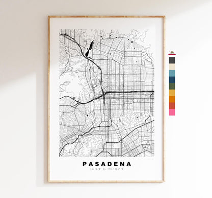 Pasadena Map Print - City Map Poster - Map Art - USA City Maps - Pasadena Print - Pasadena Poster - Minimalist City Map - California