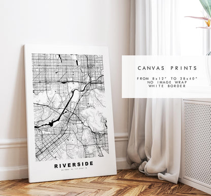 Riverside Map Print - City Map Poster - Map Art - USA City Maps - Riverside Print - Riverside Poster - Minimalist City Map - California