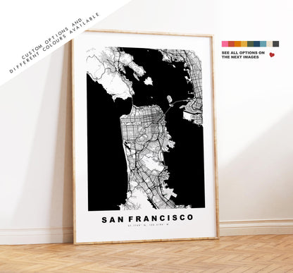 San Francisco Map Print - City Map Poster - Map Art - USA City Maps - San Francisco Print - Poster - Minimalist City Map - California