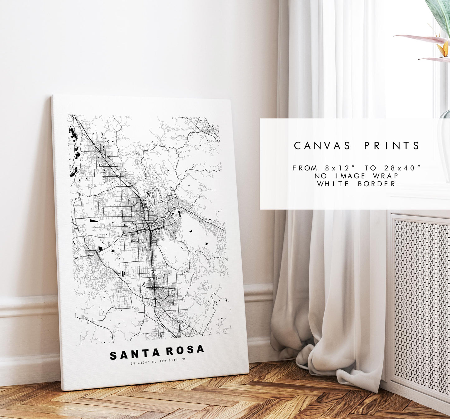 Santa Rosa Map Print - City Map Poster - Map Art - USA City Maps - Santa Rosa Print - Santa Rosa Poster - Minimalist City Map - California