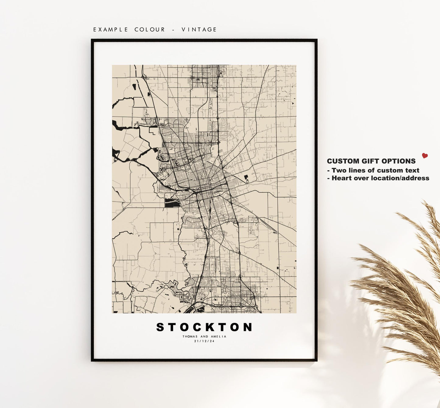 Stockton Map Print - City Map Poster - Map Art - USA City Maps - Stockton Print - Stockton Poster - Minimalist City Map - California