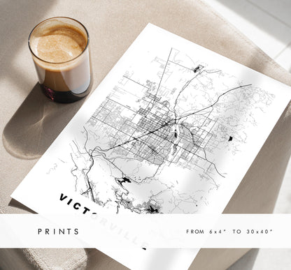 Victorville Map Print - City Map Poster - Map Art - USA City Maps - Victorville Print - Poster - Minimalist City Map - California