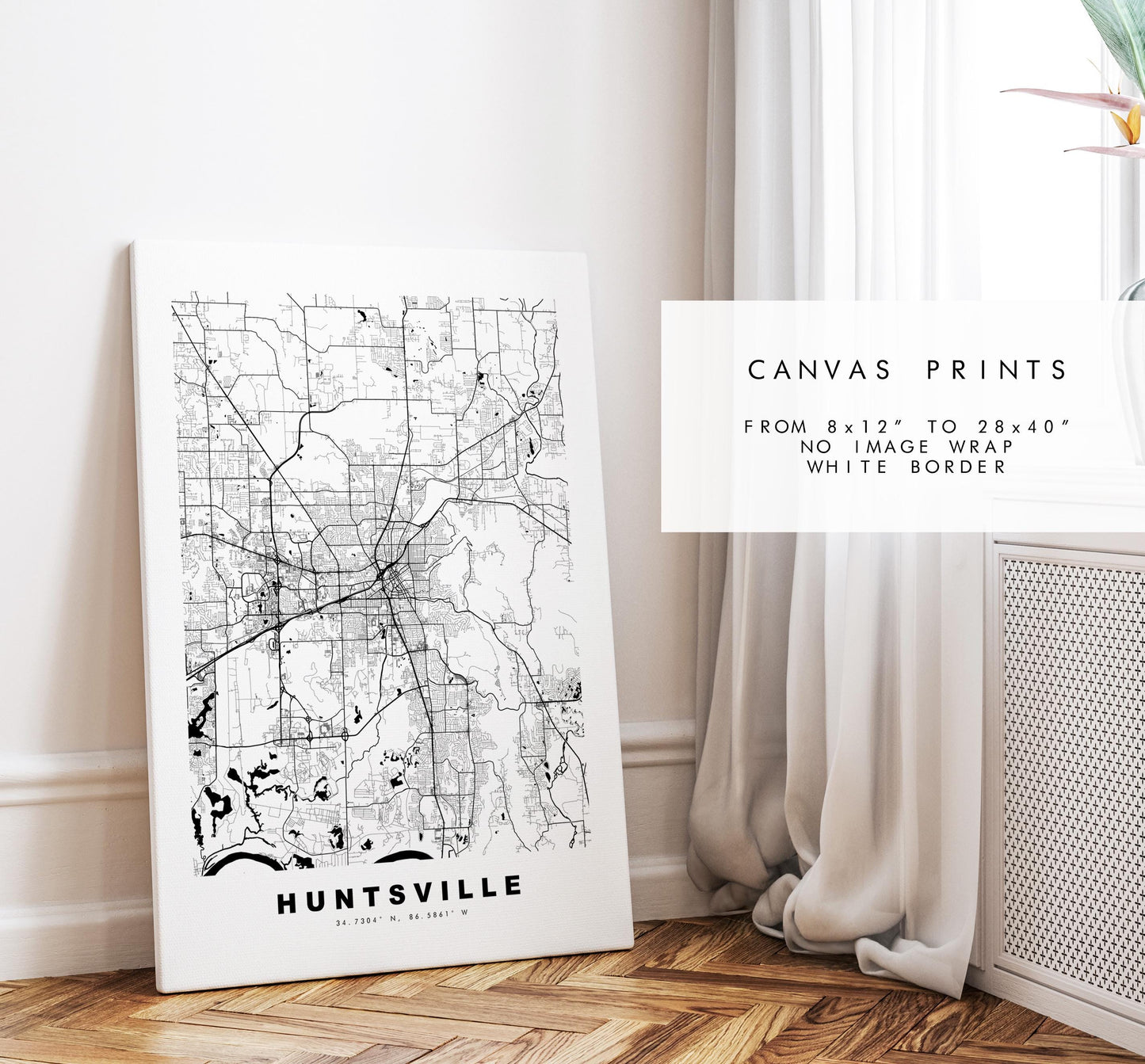 Huntsville Map Print - City Map Poster - Map Art - USA City Maps - Huntsville Print - Huntsville Poster - Minimalist City Map - Alabama