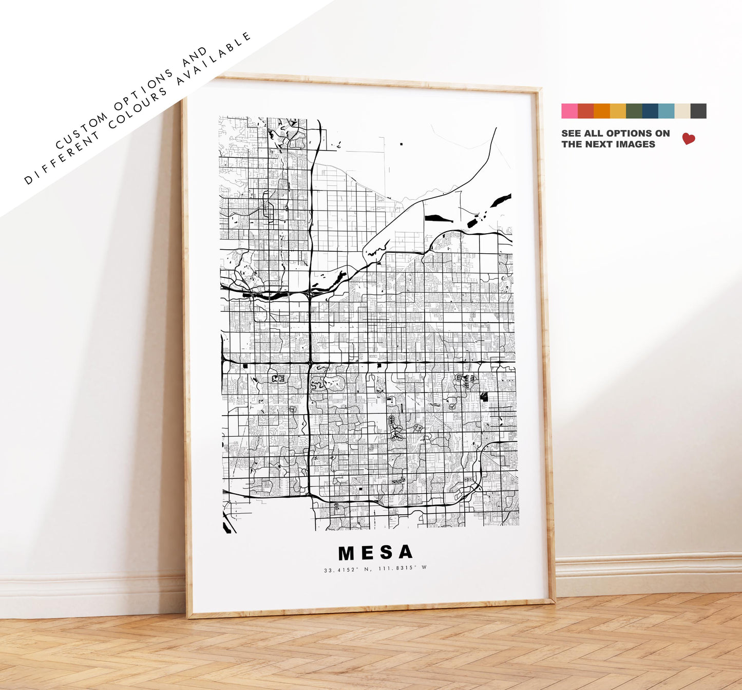 Mesa Map Print - City Map Poster - Map Art - USA City Maps - Mesa Print - Mesa Poster - Minimalist City Map - Arizona