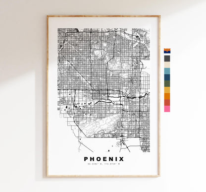 Phoenix Map Print - City Map Poster - Map Art - USA City Maps - Phoenix Print - Phoenix Poster - Minimalist City Map - Arizona