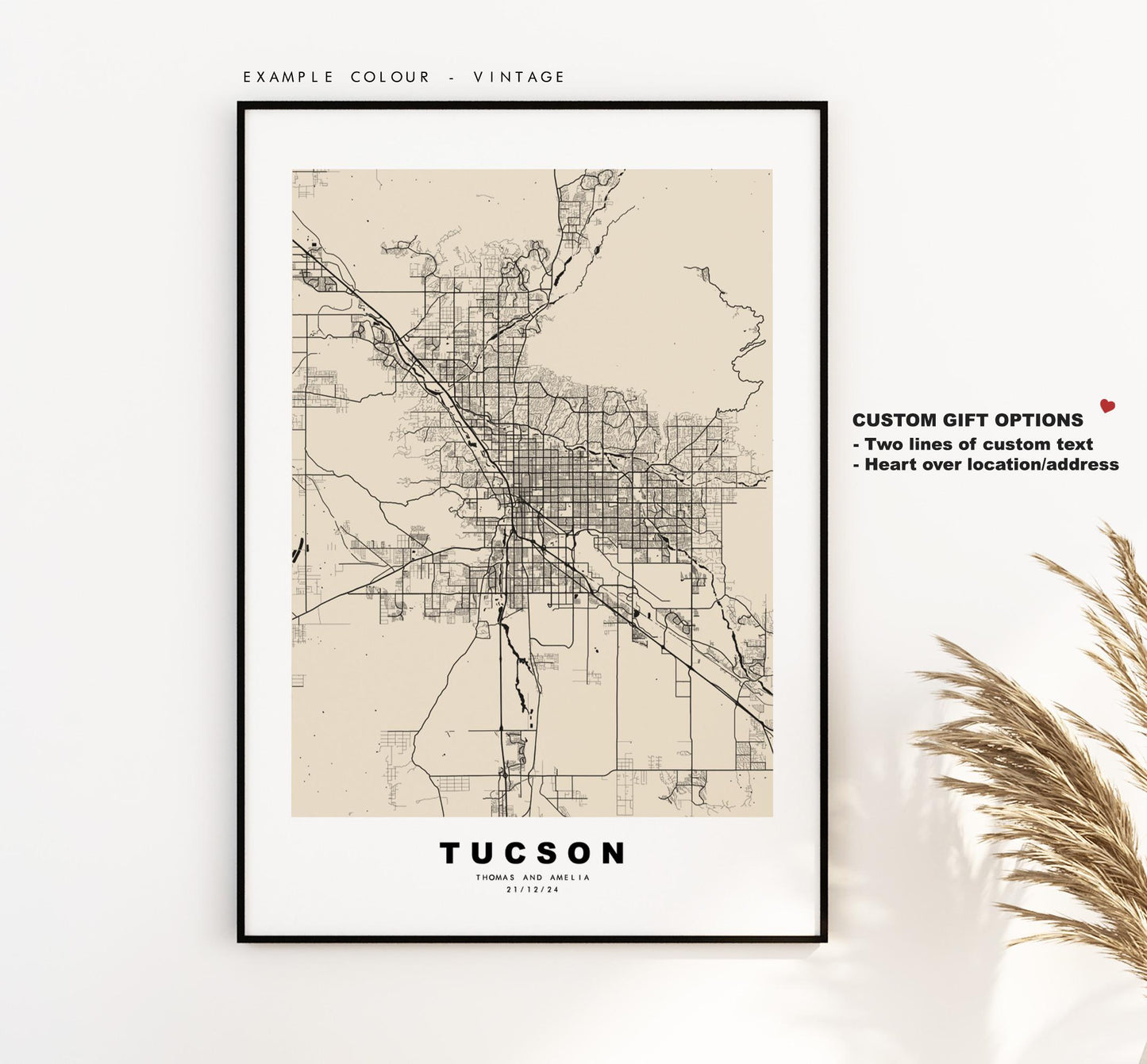 Tucson Map Print - City Map Poster - Map Art - USA City Maps - Tucson Print - Tucson Poster - Minimalist City Map - Arizona