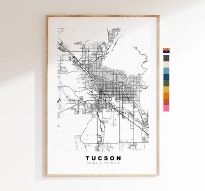 Tucson Map Print - City Map Poster - Map Art - USA City Maps - Tucson Print - Tucson Poster - Minimalist City Map - Arizona