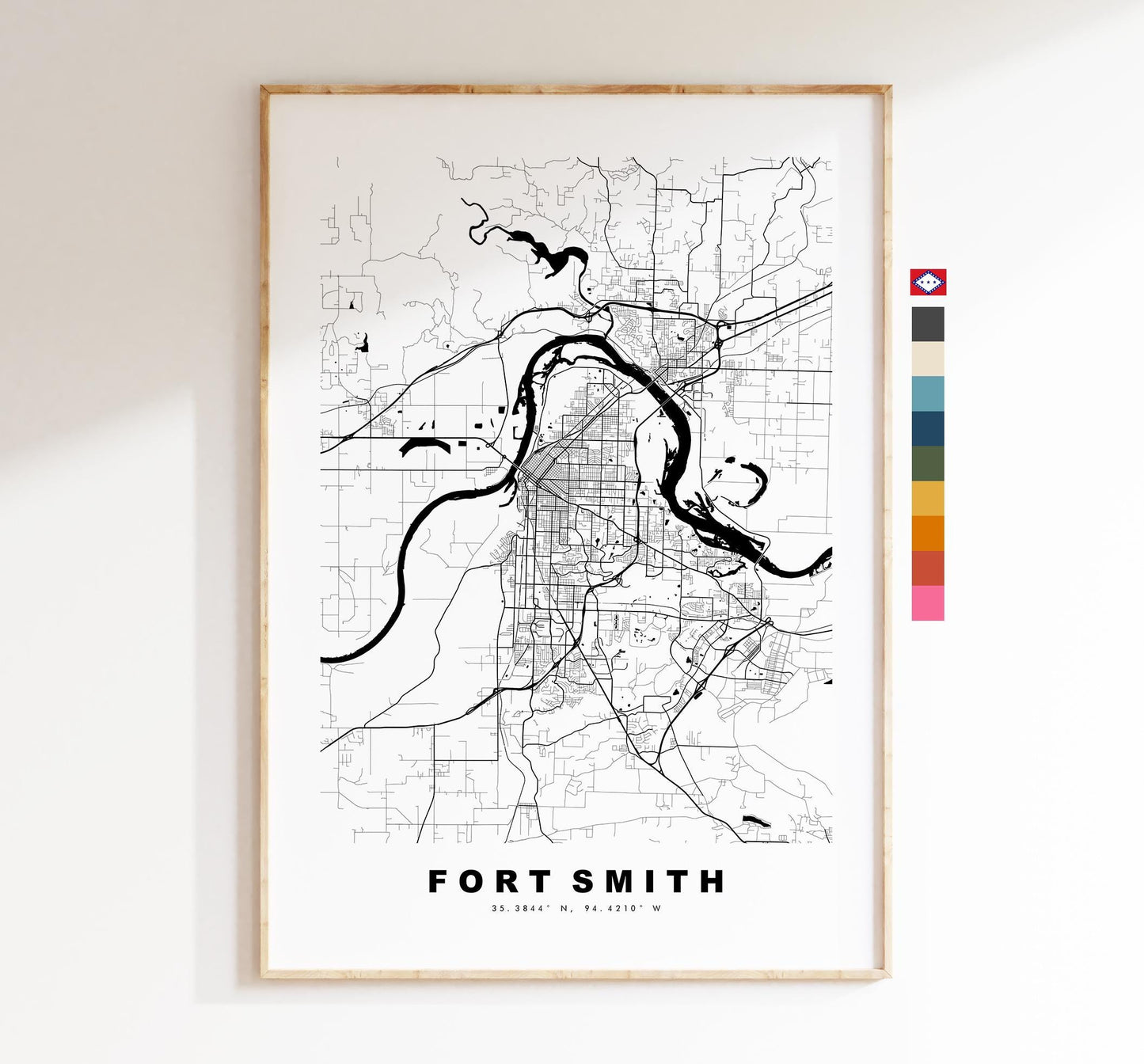 Fort Smith Map Print - City Map Poster - Map Art - USA City Maps - Fort Smith Print - Fort Smith Poster - Minimalist City Map - Arkansas