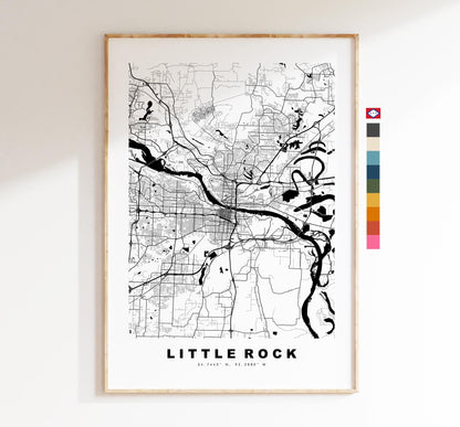 Little Rock Map Print - City Map Poster - Map Art - USA City Maps - Little Rock Print - Little Rock Poster - Minimalist City Map - Arkansas