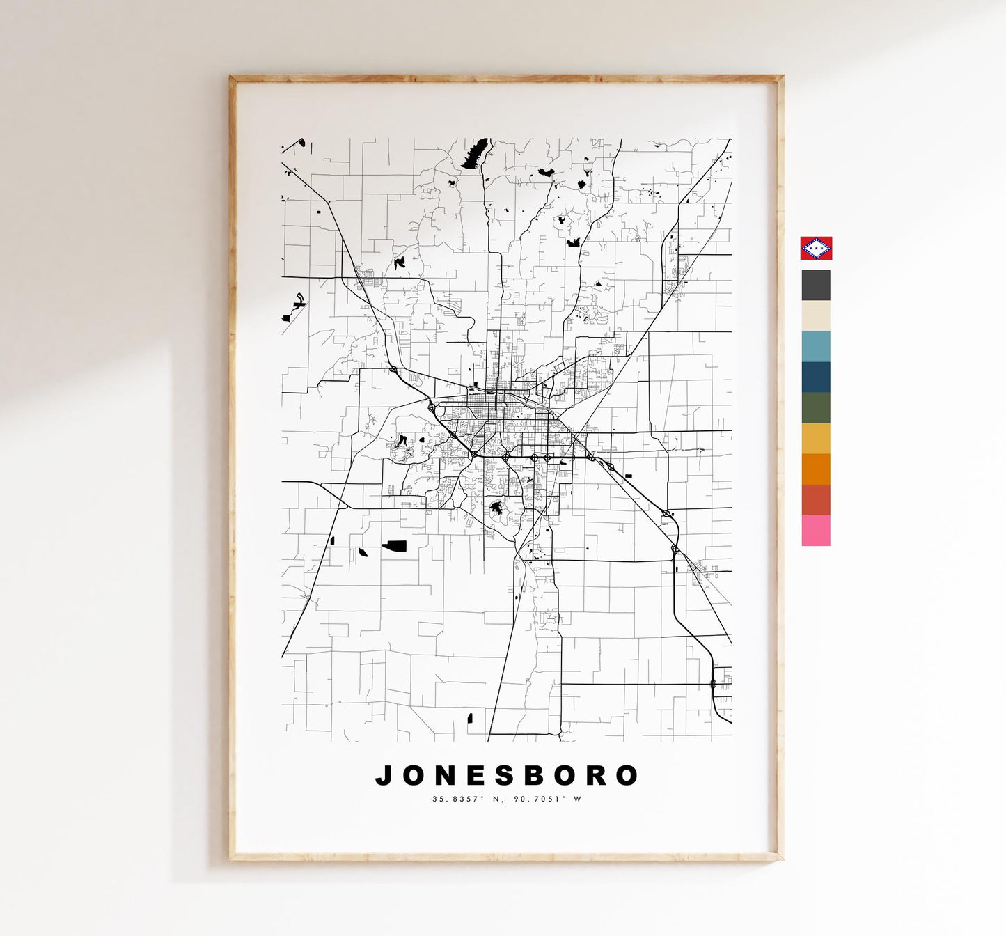 Jonesboro Map Print - City Map Poster - Map Art - USA City Maps - Jonesboro Print - Jonesboro Poster - Minimalist City Map - Arkansas