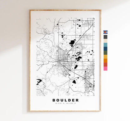 Boulder Map Print - City Map Poster - Map Art - USA City Maps - Boulder Print - Boulder Poster - Minimalist City Map - Colorado