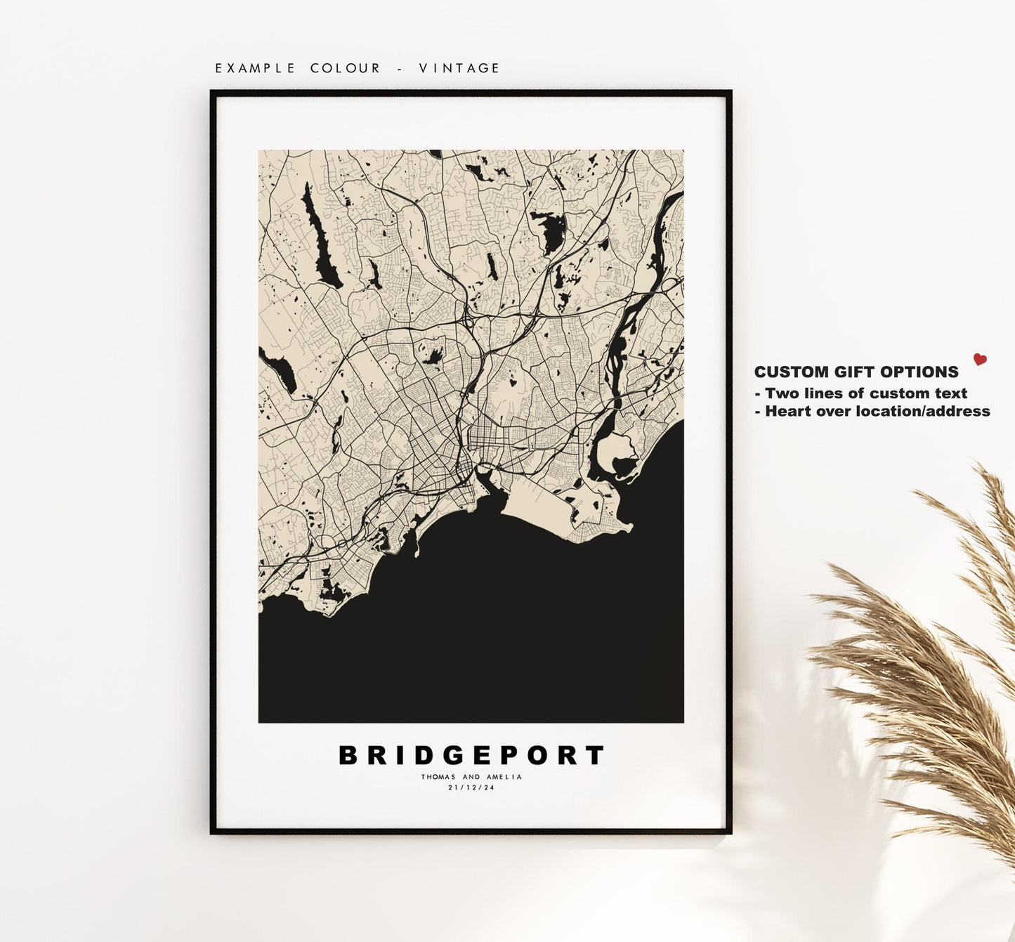 Bridgeport Map Print - City Map Poster - Map Art - USA City Maps - Bridgeport Print - Bridgeport Poster - Minimalist City Map - Connecticut