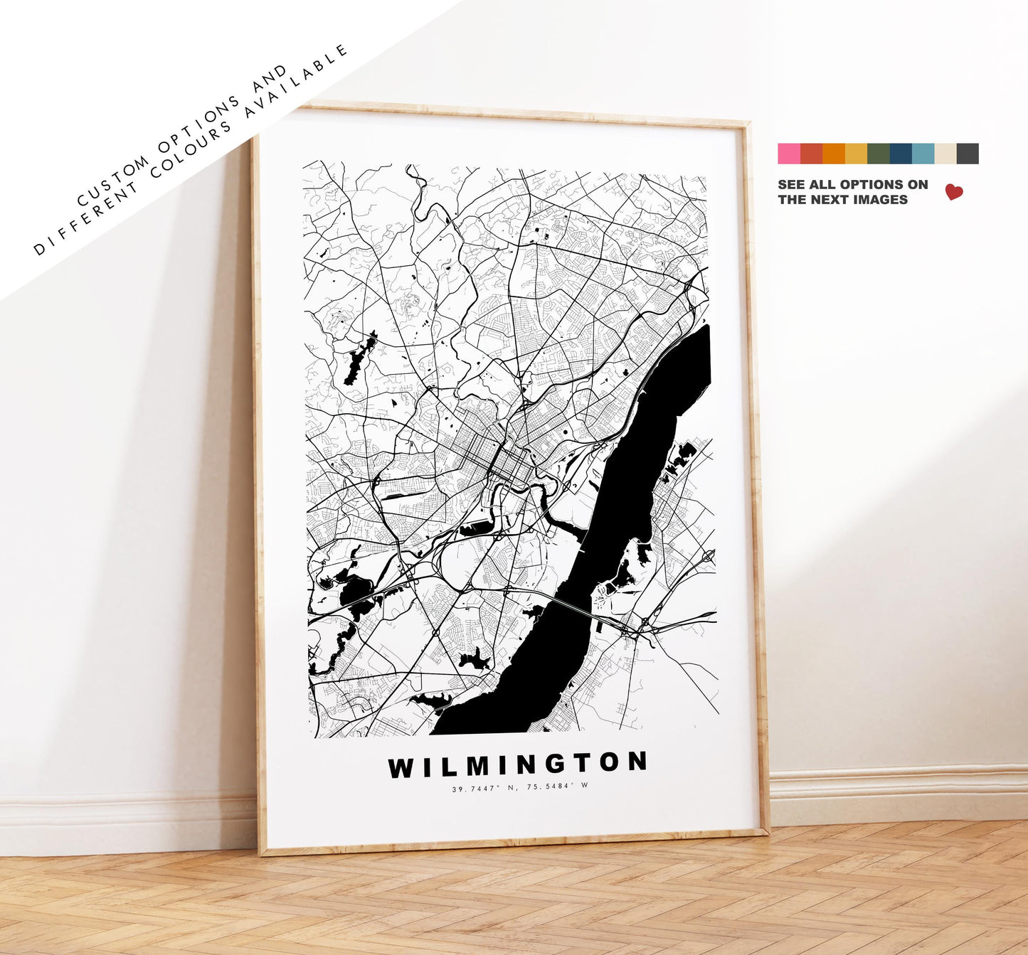 Wilmington Map Print (Delaware) - City Map Poster - Map Art - USA City Maps - Wilmington Print - Poster - Minimalist City Map - Delaware