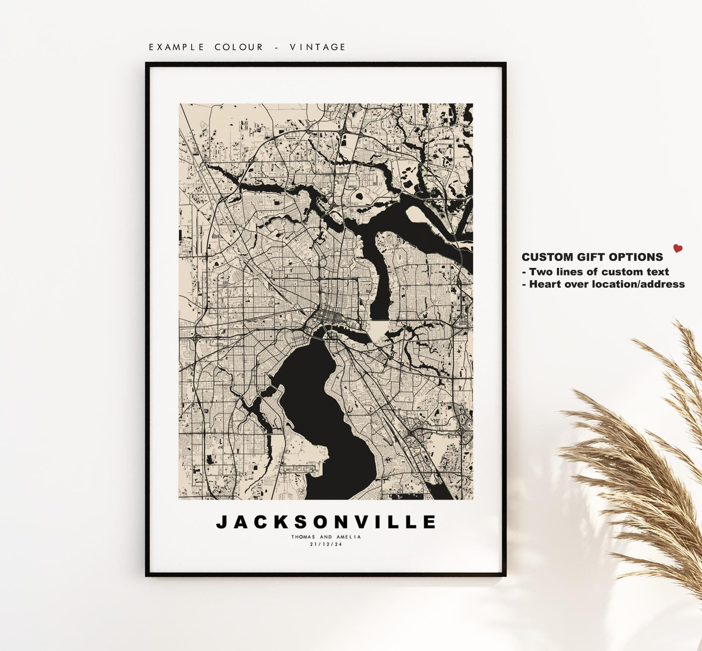 Jacksonville Map Print - City Map Poster - Map Art - USA City Maps - Jacksonville Print - Poster - Minimalist City Map - Florida