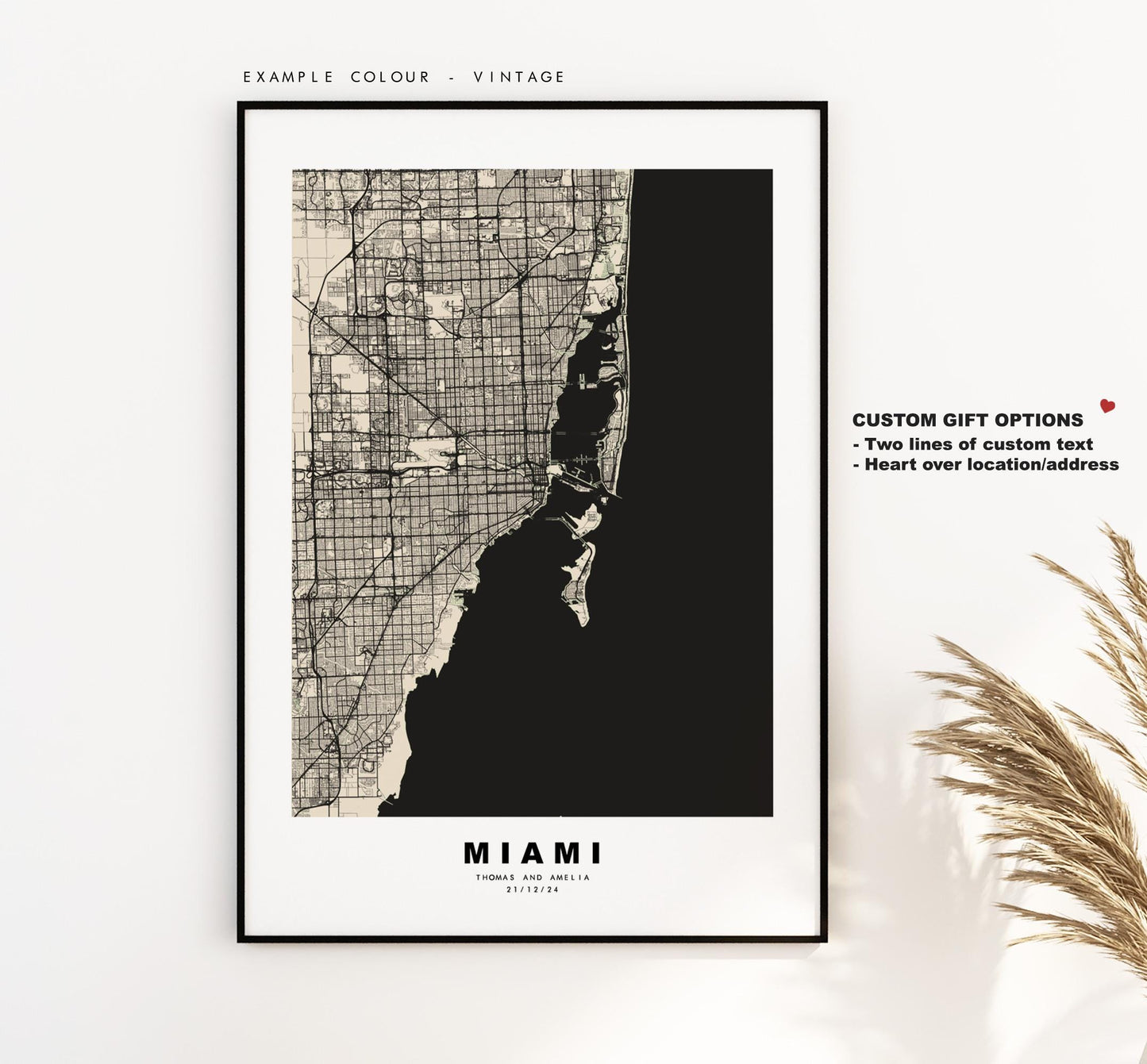 Miami Map Print - City Map Poster - Map Art - USA City Maps - Miami Print - Miami Poster - Minimalist City Map - Florida