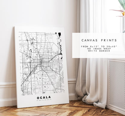 Ocala Map Print - City Map Poster - Map Art - USA City Maps - Ocala Print - Ocala Poster - Minimalist City Map - Florida