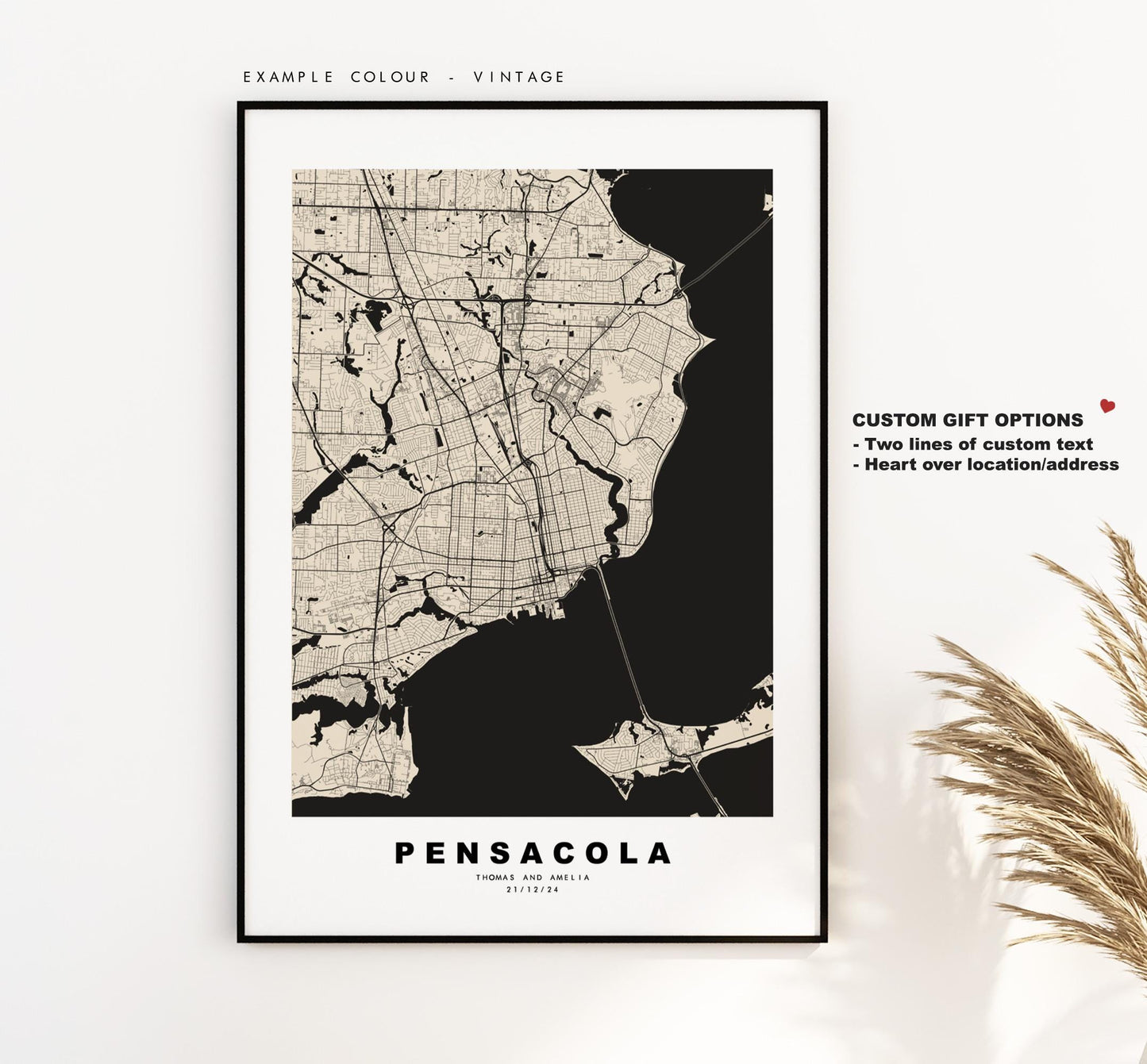 Pensacola Map Print - City Map Poster - Map Art - USA City Maps - Pensacola Print - Pensacola Poster - Minimalist City Map - Florida