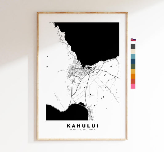 Kahului Map Print - City Map Poster - Map Art - USA City Maps - Kahului Print - Kahului Poster - Minimalist City Map - Hawaii