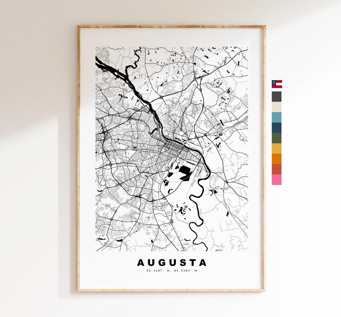 Augusta Map Print - City Map Poster - Map Art - USA City Maps - Augusta Print - Augusta Poster - Minimalist City Map - Georgia