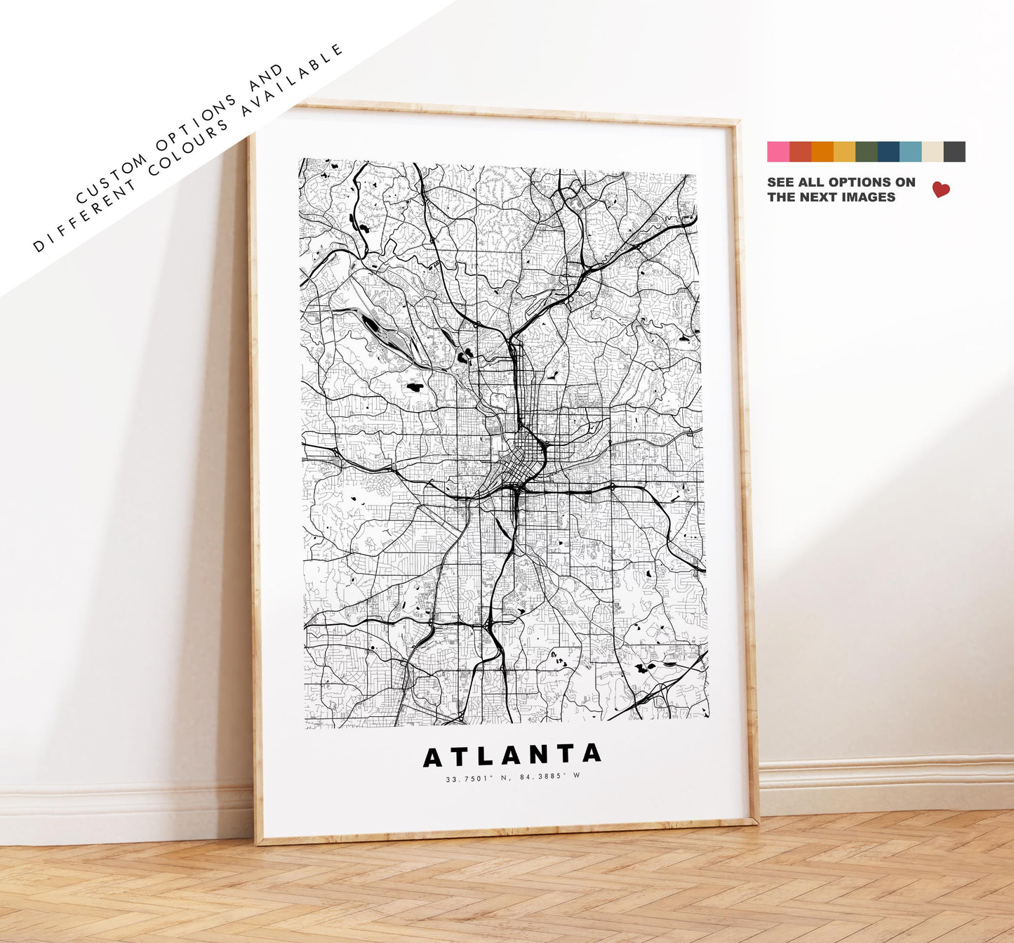 Atlanta Map Print - City Map Poster - Map Art - USA City Maps - Atlanta Print - Atlanta Poster - Minimalist City Map - Georgia