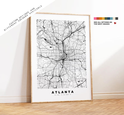 Atlanta Map Print - City Map Poster - Map Art - USA City Maps - Atlanta Print - Atlanta Poster - Minimalist City Map - Georgia