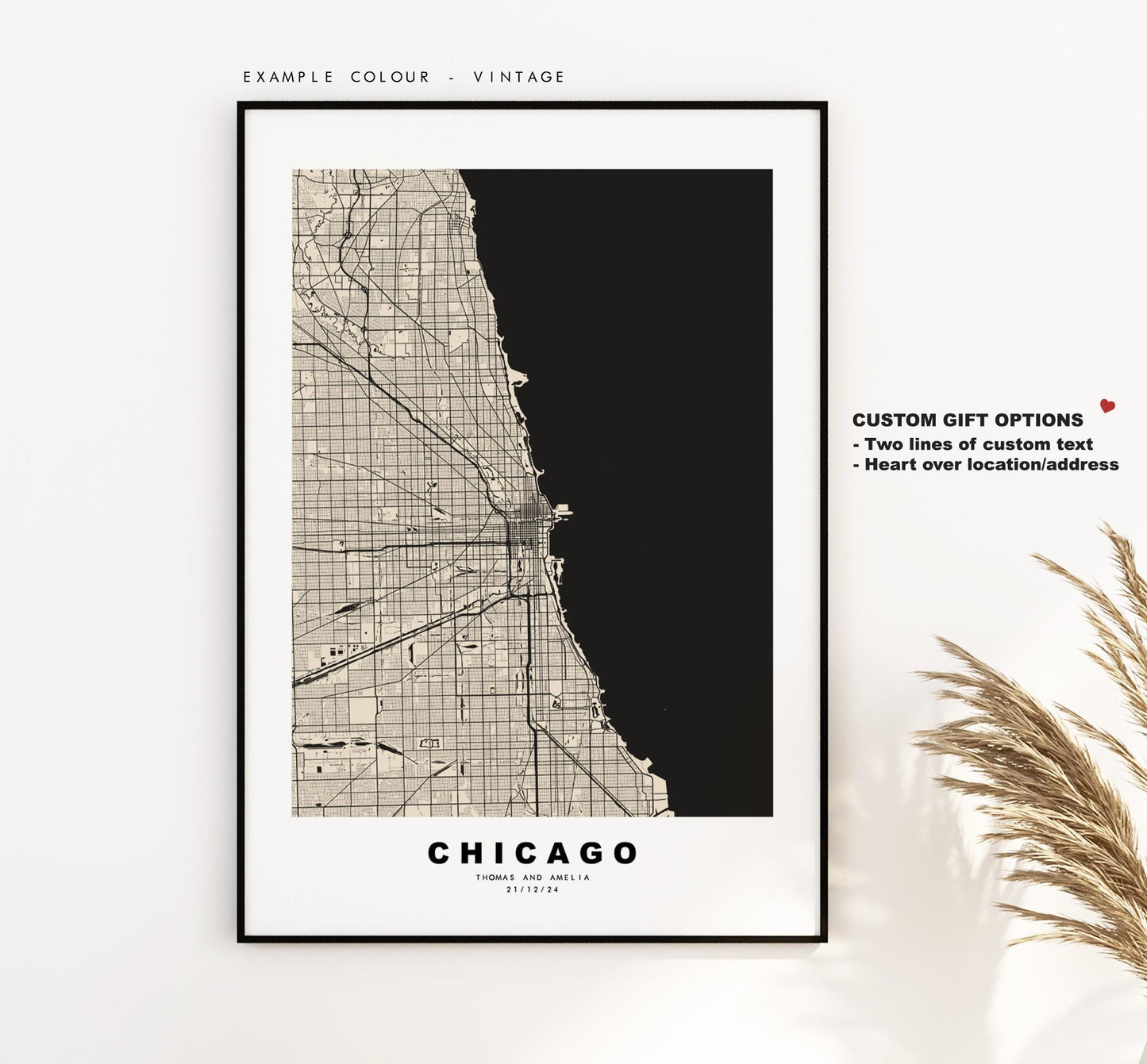 Chicago Map Print - City Map Poster - Map Art - USA City Maps - Chicago Print - Chicago Poster - Minimalist City Map - Illinois