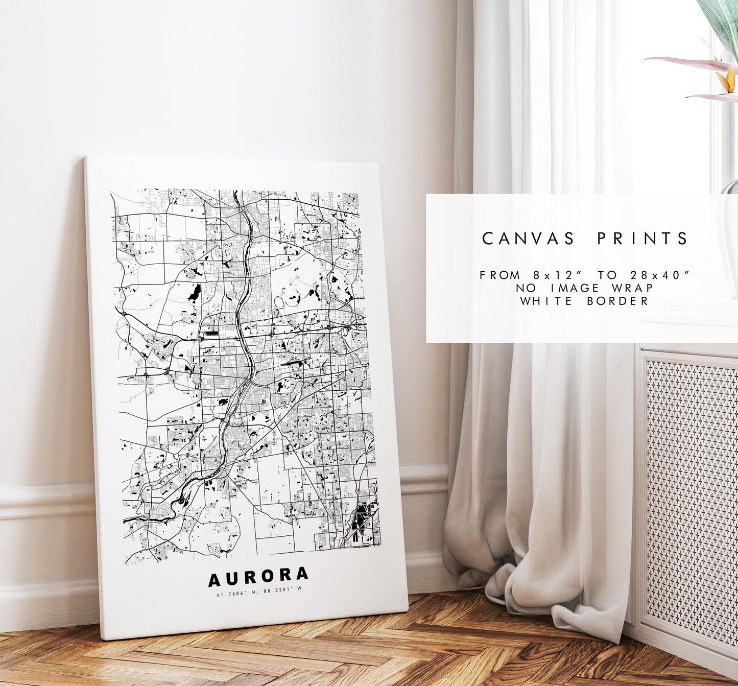 Aurora Map Print (Illinois) - City Map Poster - Map Art - USA City Maps - Aurora Print - Aurora Poster - Minimalist City Map - Illinois