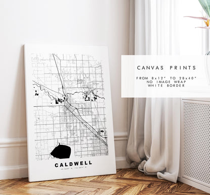 Caldwell Map Print - City Map Poster - Map Art - USA City Maps - Caldwell Print - Caldwell Poster - Minimalist City Map - Idaho