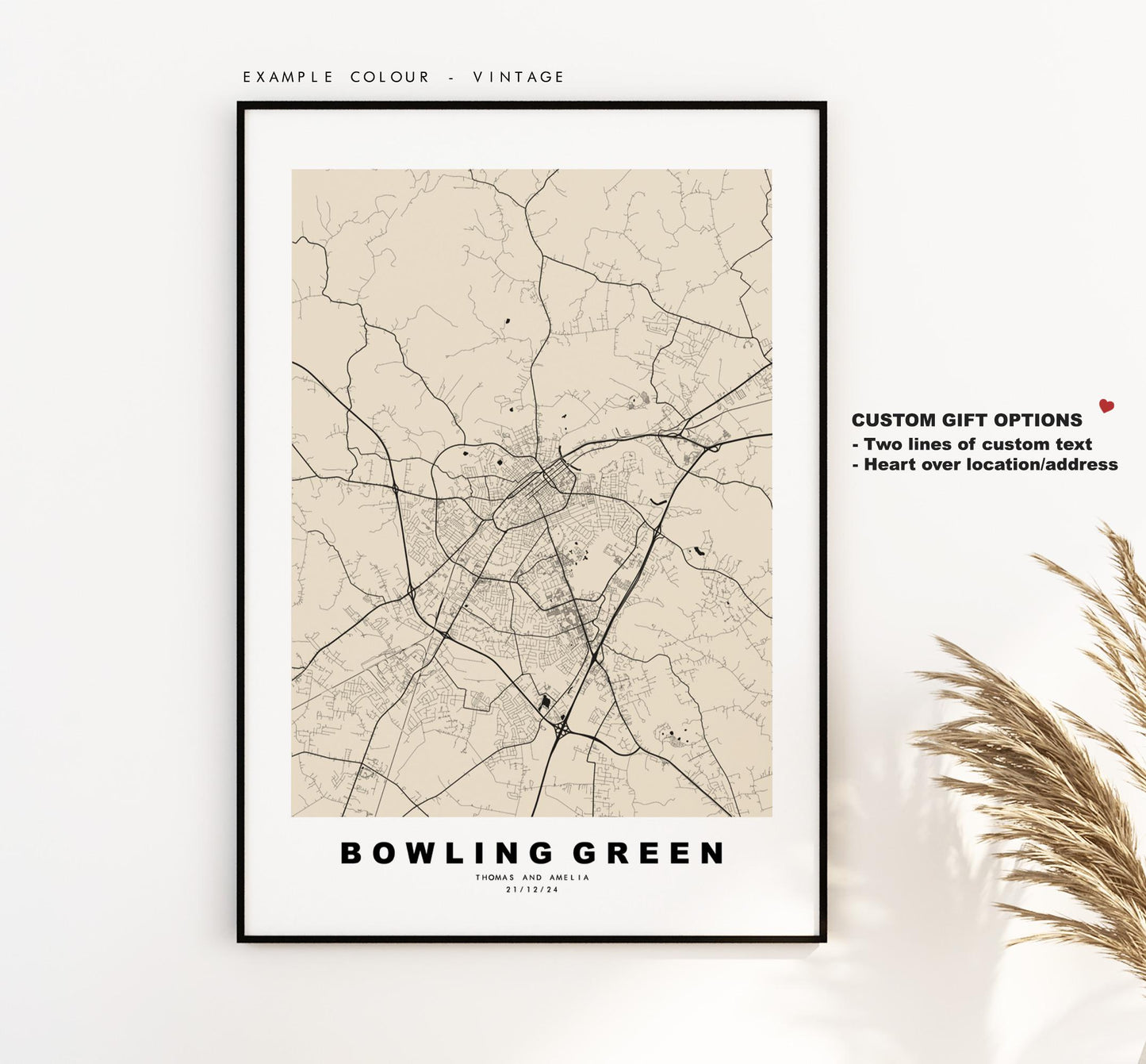 Bowling Green Map Print - City Map Poster - Map Art - USA City Maps - Bowling Green Print - Poster - Minimalist City Map - Kentucky