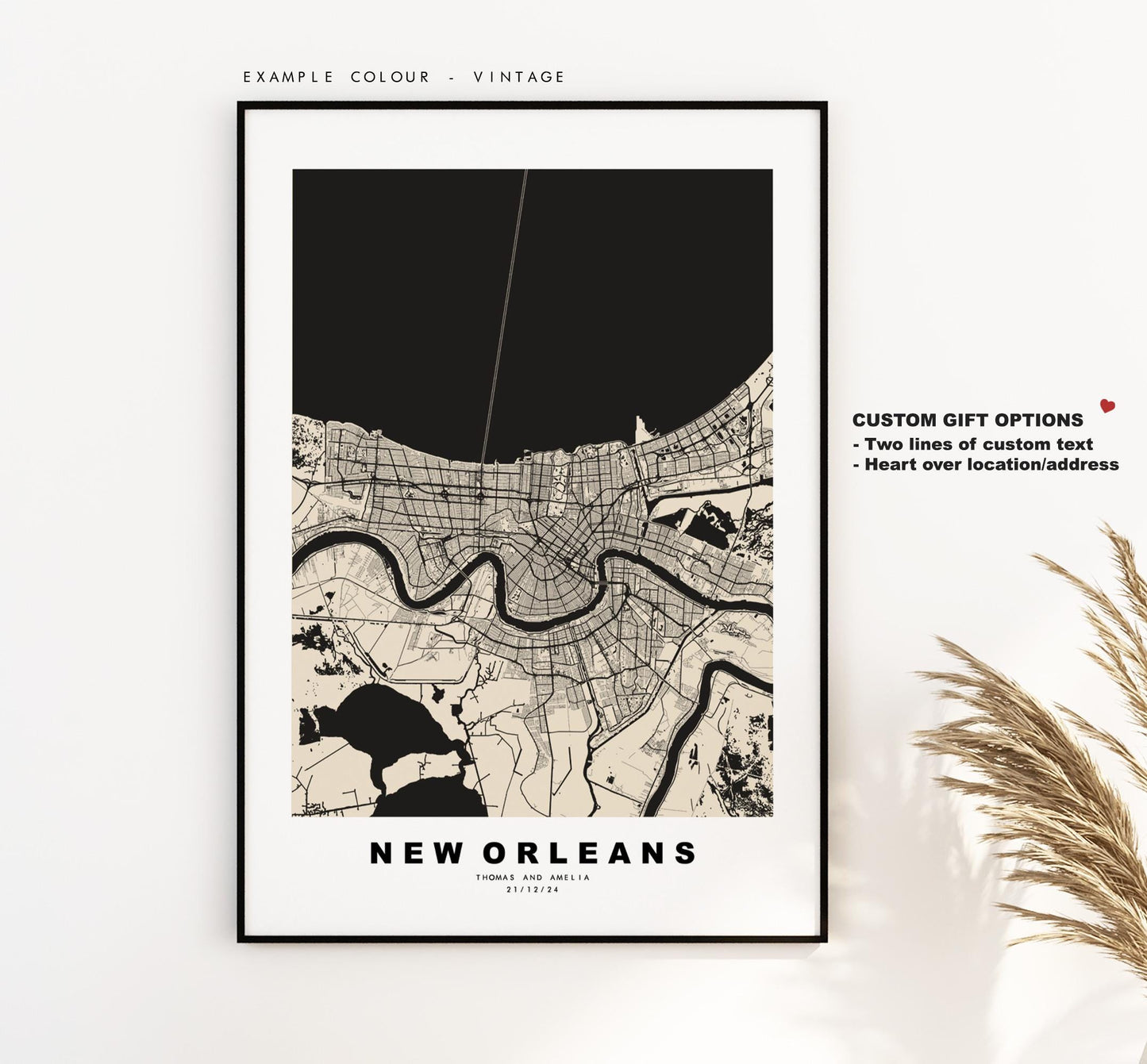 New Orleans Map Print - City Map Poster - Map Art - USA City Maps - New Orleans Print - New Orleans Poster - Minimalist City Map - Louisiana