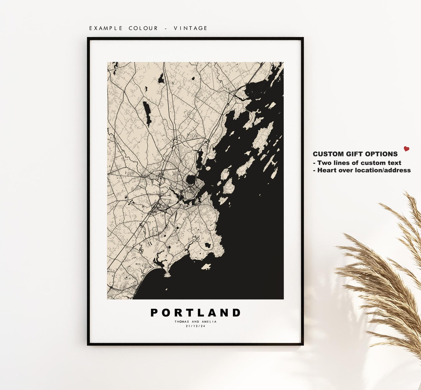 Portland Map Print (Maine) - City Map Poster - Map Art - USA City Maps - Portland Print - Portland Poster - Minimalist City Map - Maine