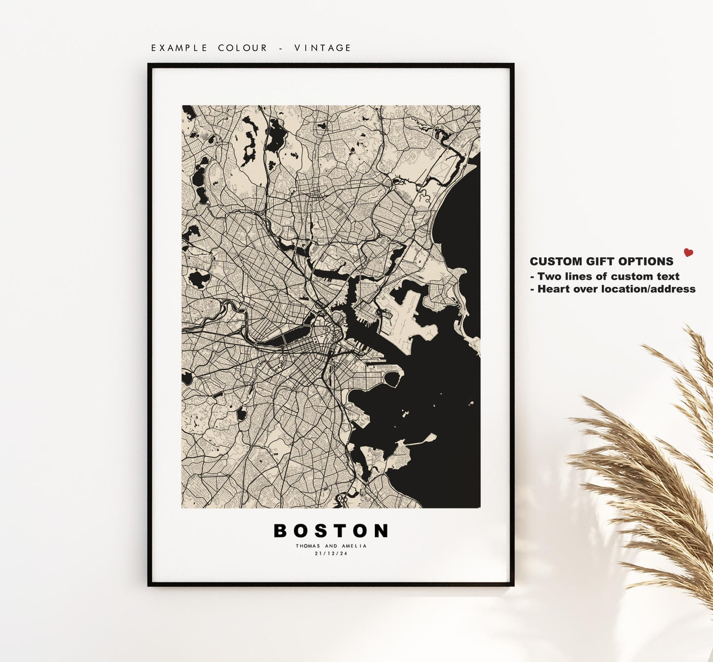 Boston Map Print - City Map Poster - Map Art - USA City Maps - Boston Print - Boston Poster - Minimalist City Map - Massachusetts