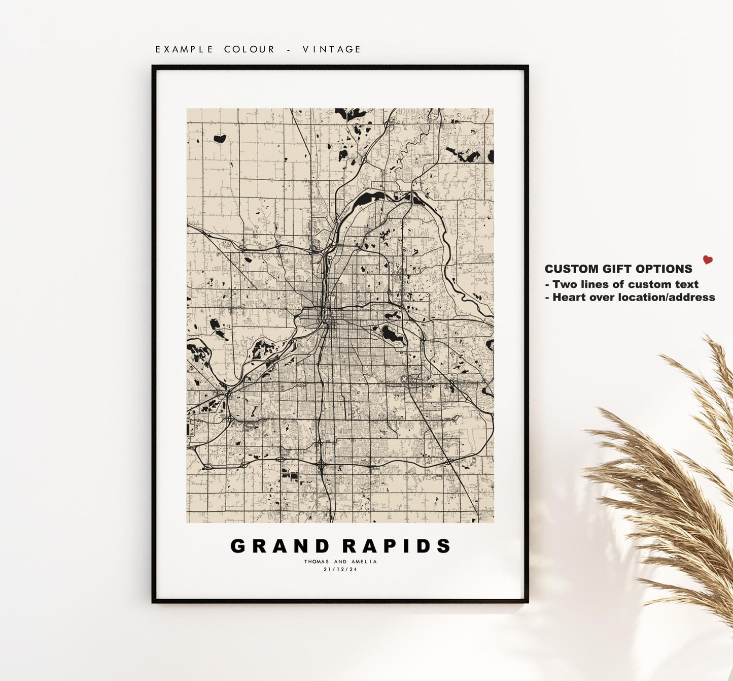 Grand Rapids Map Print - City Map Poster - Map Art - USA City Maps - Grand Rapids Print - Poster - Minimalist City Map - Michigan