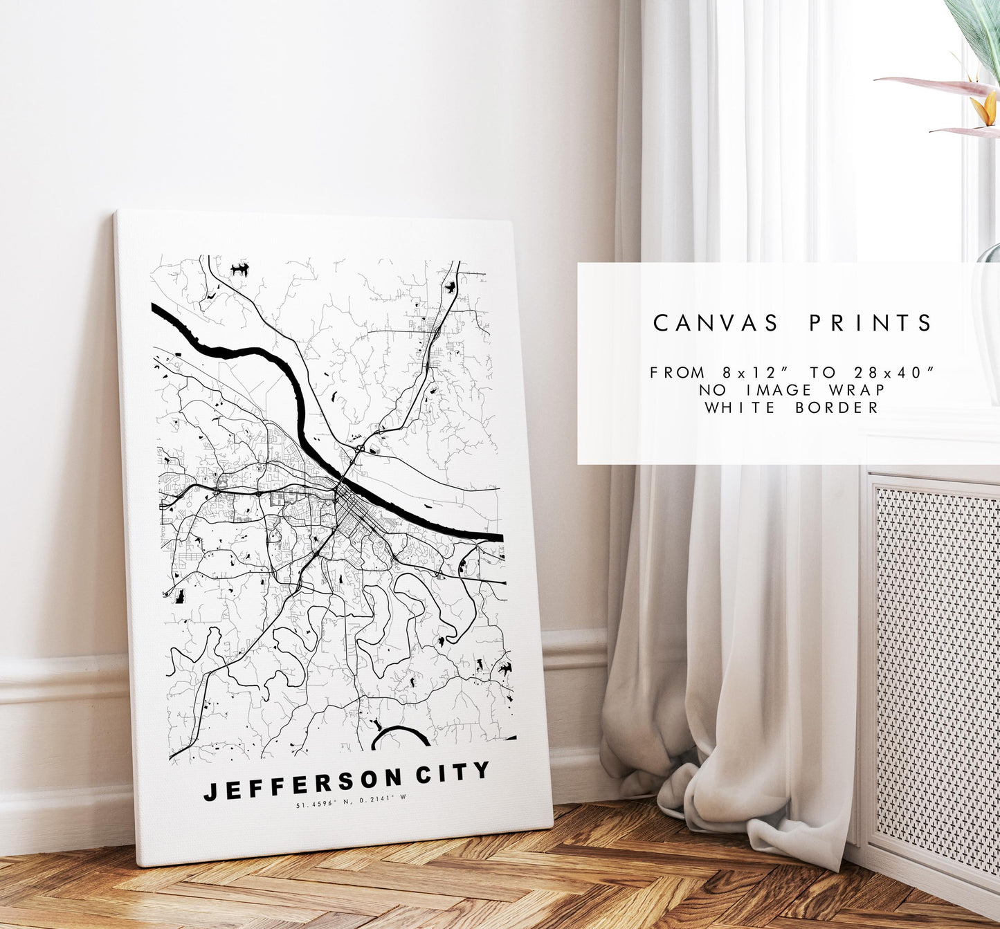 Jefferson City Map Print - City Map Poster - Map Art - USA City Maps - Jefferson City Print - Poster - Minimalist City Map - Missouri